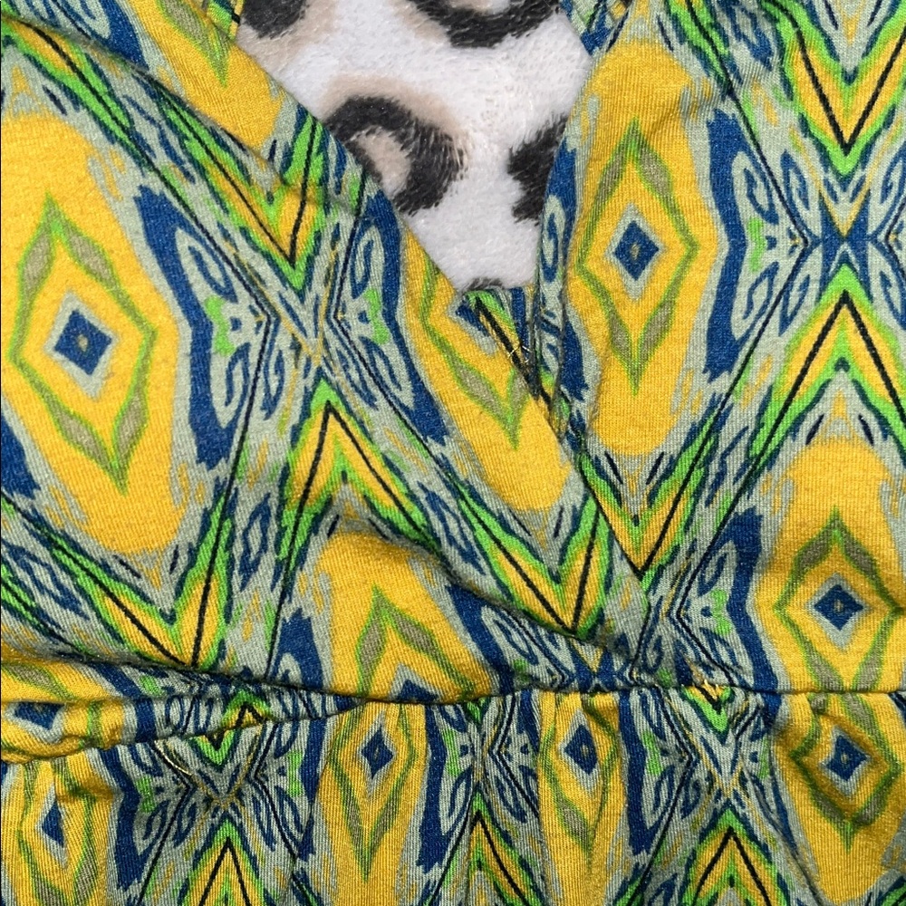 Vintage Pink Rose Vibrant Yellow and Green Maxi Dress - Picture 5 of 15